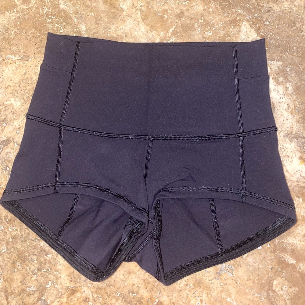 NWOT Lululemon Spandex 2.5 inch BLACK Shorts size 6